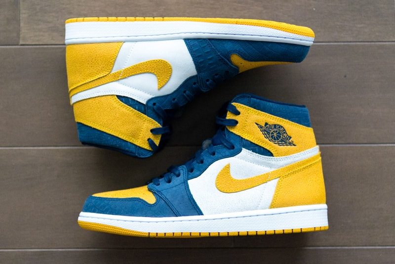 air jordan 1 brand university of michigan wolverines pe player edition white black yellow blue maize navy release date info photos price