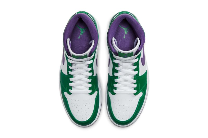 air jordan 1 mid incredible hulk aloe verde white court purple green 554724 300 release date info photos price