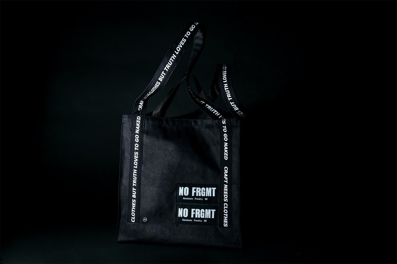 AKA SIX × fragment design NO FRGMT TOTE BAG TATRAS CONCEPT STORE release Jamie Reid sex pistols punk rock CRAFT LOVES CLOTHES BUT TRUTH LOVES TO GO NAKED