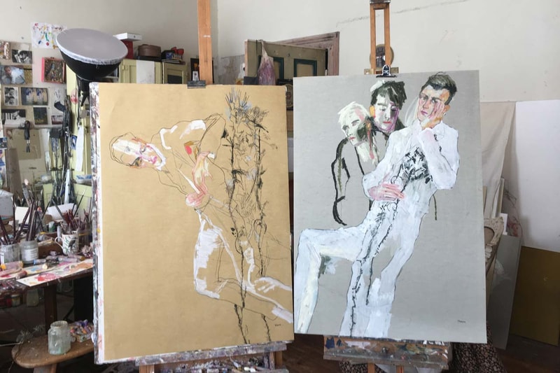 alexander mcqueen creators social media design initiative silhouettes Howard Tangye artist illustrations spring summer 2020 ss20 menswear 