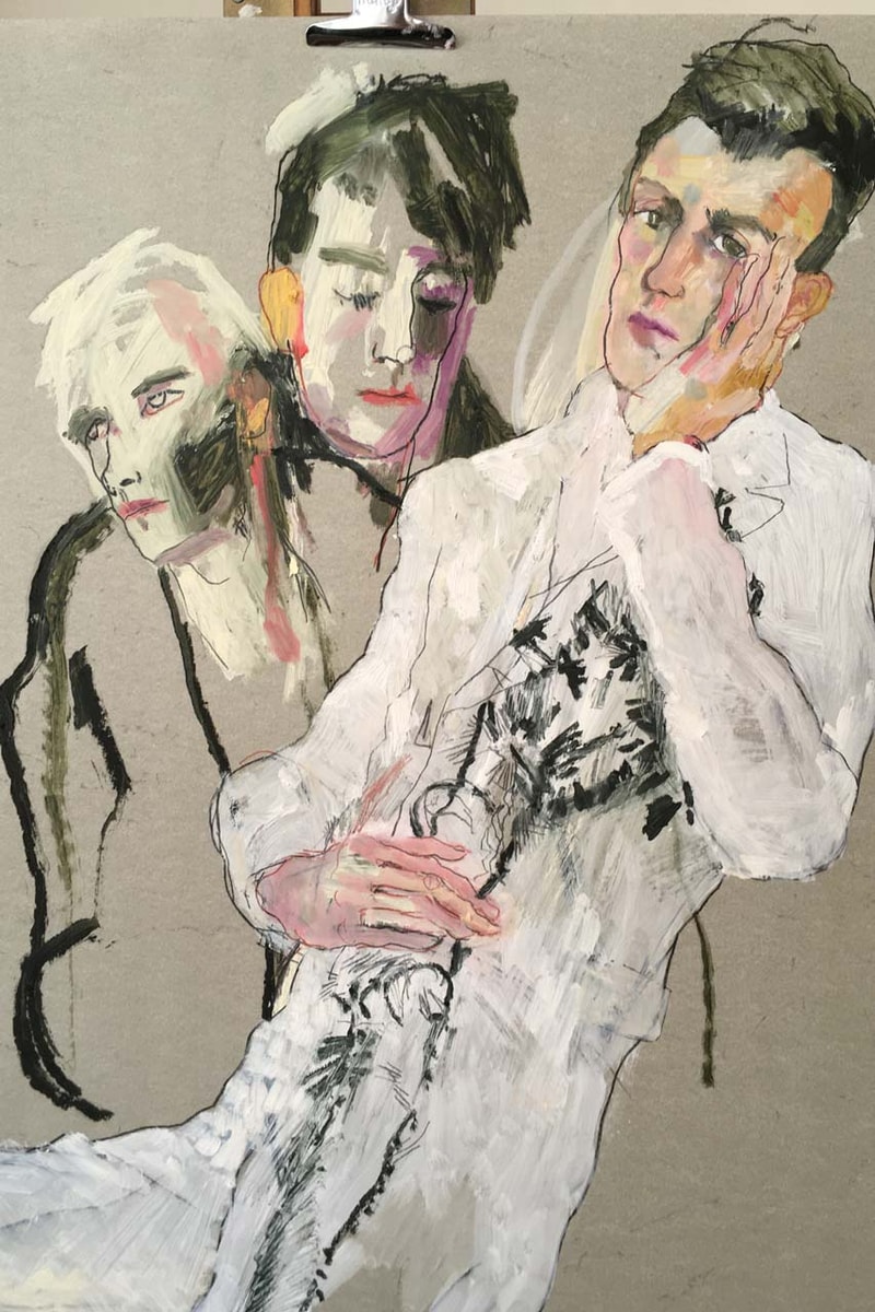 alexander mcqueen creators social media design initiative silhouettes Howard Tangye artist illustrations spring summer 2020 ss20 menswear 
