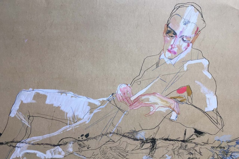 alexander mcqueen creators social media design initiative silhouettes Howard Tangye artist illustrations spring summer 2020 ss20 menswear 