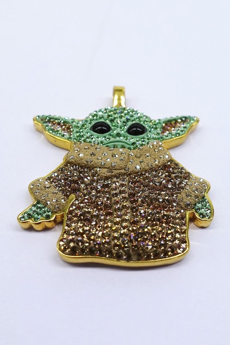 NTWRK x The Dan Life Baby Yoda Pendant Star Wars Day gold swarovski crystal plated necklace jewelry may fourth 4 release date handmade