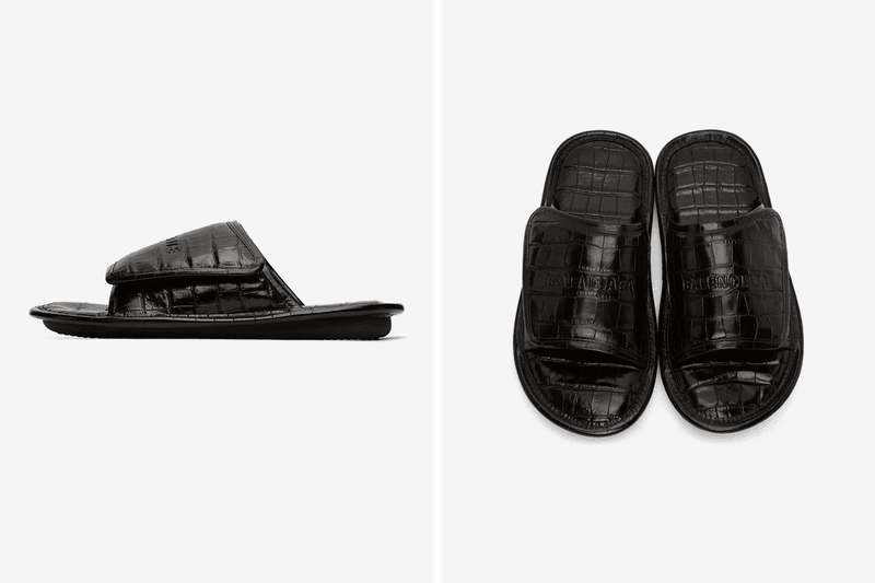 Balenciaga Goes Reptilian With Scaly Black Croc Slides