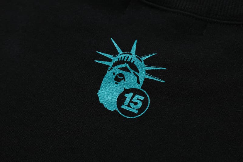 Bape NYC 15th ANNIVERSARY COLLECTION new york city flagship store shop fifteenth a bathing ape generals statue of liberty graphics artwork print logo april 18 2020