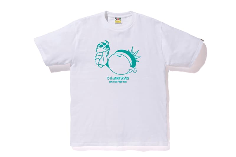Bape NYC 15th ANNIVERSARY COLLECTION new york city flagship store shop fifteenth a bathing ape generals statue of liberty graphics artwork print logo april 18 2020