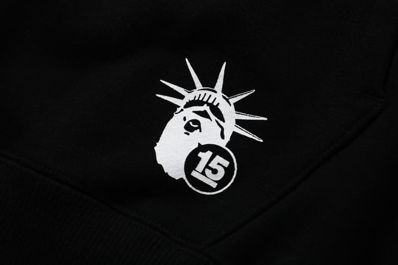 Bape NYC 15th ANNIVERSARY COLLECTION new york city flagship store shop fifteenth a bathing ape generals statue of liberty graphics artwork print logo april 18 2020