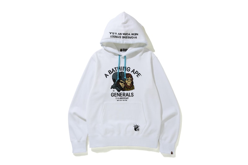 Bape NYC 15th ANNIVERSARY COLLECTION new york city flagship store shop fifteenth a bathing ape generals statue of liberty graphics artwork print logo april 18 2020