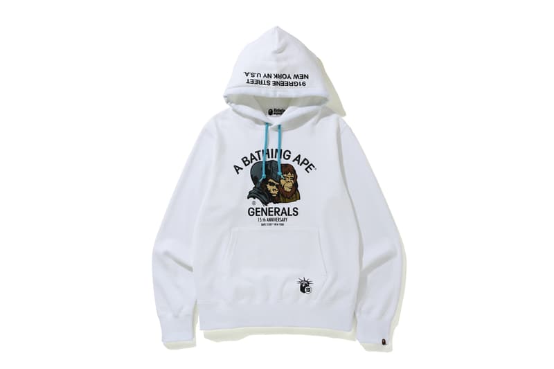 Bape NYC 15th ANNIVERSARY COLLECTION new york city flagship store shop fifteenth a bathing ape generals statue of liberty graphics artwork print logo april 18 2020