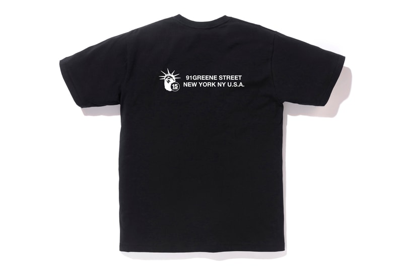 Bape NYC 15th ANNIVERSARY COLLECTION new york city flagship store shop fifteenth a bathing ape generals statue of liberty graphics artwork print logo april 18 2020