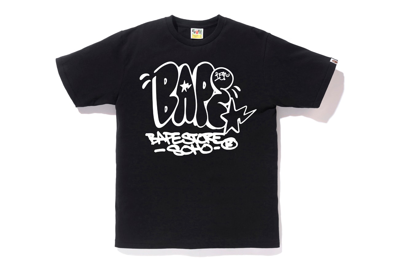 Shaun Crawford x BAPE NY 15th Anniversary T-Shirts Black White Graffiti Tag New York City