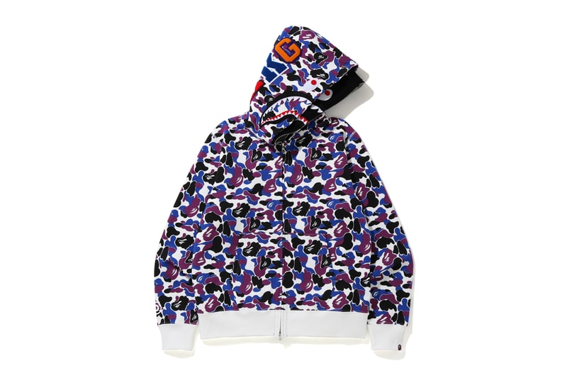 BAPE STORE Hong Kong 14th Anniversary Collection T-shirts Hoodies APE HEAD Camouflage Purple Blue Black Shorts Phone Case Gray Shark
