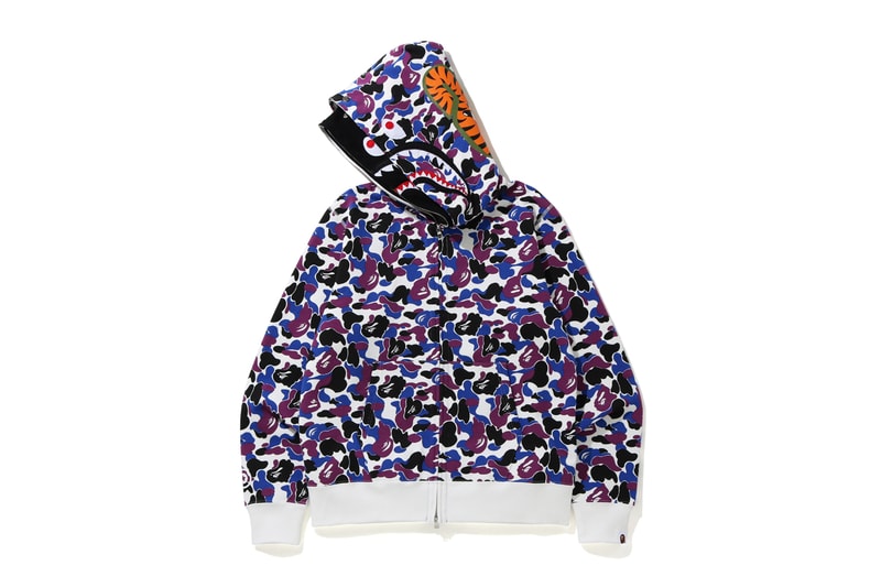 BAPE STORE Hong Kong 14th Anniversary Collection T-shirts Hoodies APE HEAD Camouflage Purple Blue Black Shorts Phone Case Gray Shark