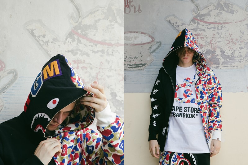 BAPE Thailand Fifth-Anniversary Collection lookbook menswear streetwear exclusives spring summer 2020 capsule camouflage print pattern camo symbol logo