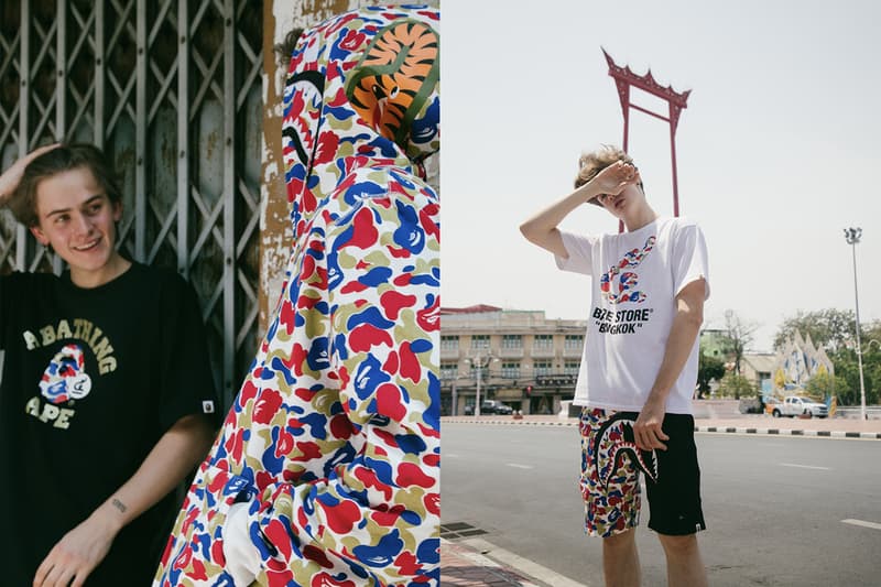 BAPE Thailand Fifth-Anniversary Collection lookbook menswear streetwear exclusives spring summer 2020 capsule camouflage print pattern camo symbol logo
