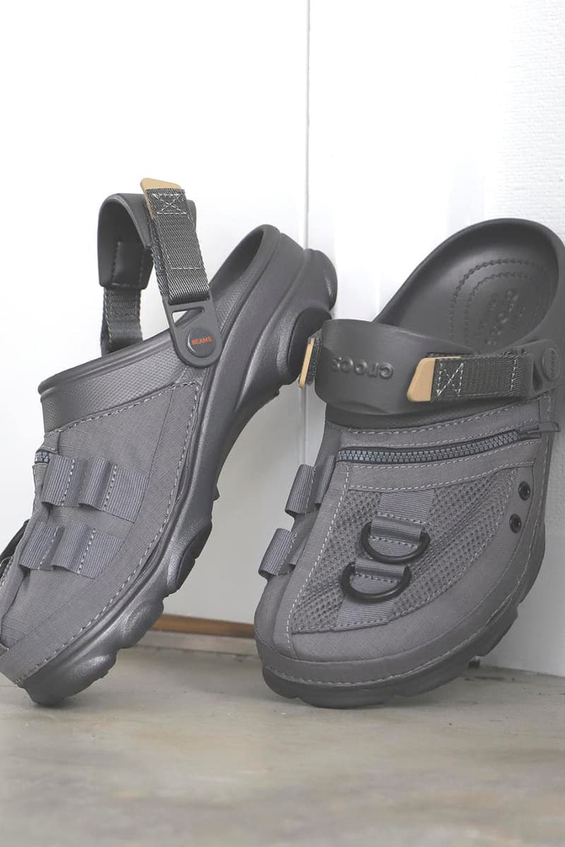 BEAMS x Crocs Fishing Vest, COBRA Buckle Shoe Collab ss20 spring summer 2020 japan slides sandals slip on black olive green army release date info buy april 11rollercoaster -33-0725-332 11-33-0724-332 beige gray black olive