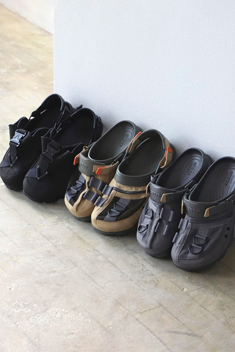 BEAMS x Crocs Fishing Vest, COBRA Buckle Shoe Collab ss20 spring summer 2020 japan slides sandals slip on black olive green army release date info buy april 11rollercoaster -33-0725-332 11-33-0724-332 beige gray black olive