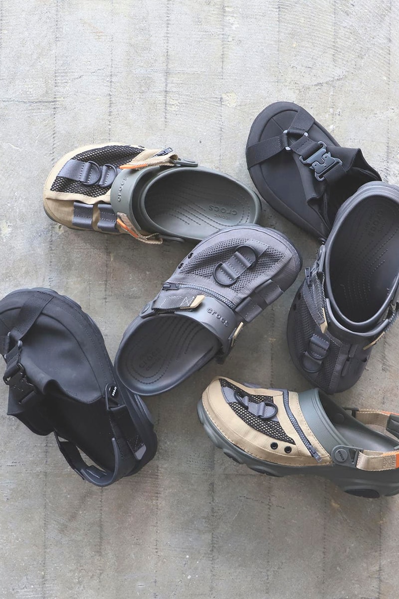 BEAMS x Crocs Fishing Vest, COBRA Buckle Shoe Collab ss20 spring summer 2020 japan slides sandals slip on black olive green army release date info buy april 11rollercoaster -33-0725-332 11-33-0724-332 beige gray black olive