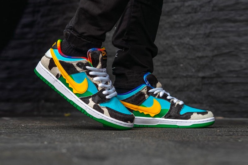 Ben & Jerrys Nike SB Dunk Chunky Dunky Low On Foot Look Release Info CU3244-100 Buy Price Date White University Gold Blanc University