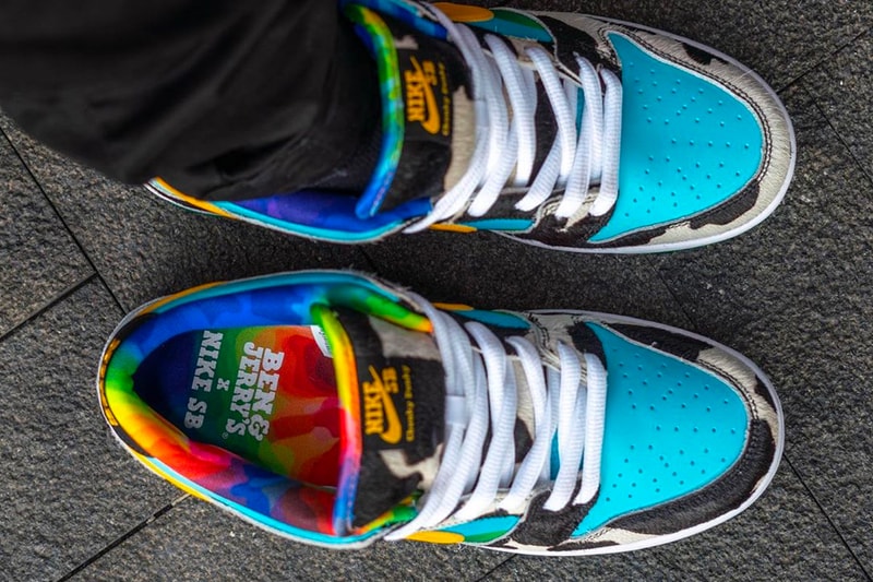 Ben & Jerrys Nike SB Dunk Chunky Dunky Low On Foot Look Release Info CU3244-100 Buy Price Date White University Gold Blanc University