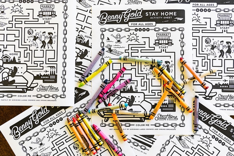 "Stay Home" and Color in Benny Gold's Socially-Distanced Activity Sheet