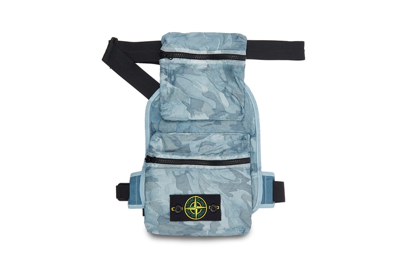 Stone Island Blue Camouflage Chest Bag menswear streetwear spring summer 2020 collection big looms carlo rivetti accessories tactical camo big looms vests bags carrying solution
