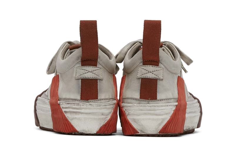 Boris Bidjan Saberi Red Bamba2 Sneakers grey and black colorway spring 2020 kangaroo leather smudging