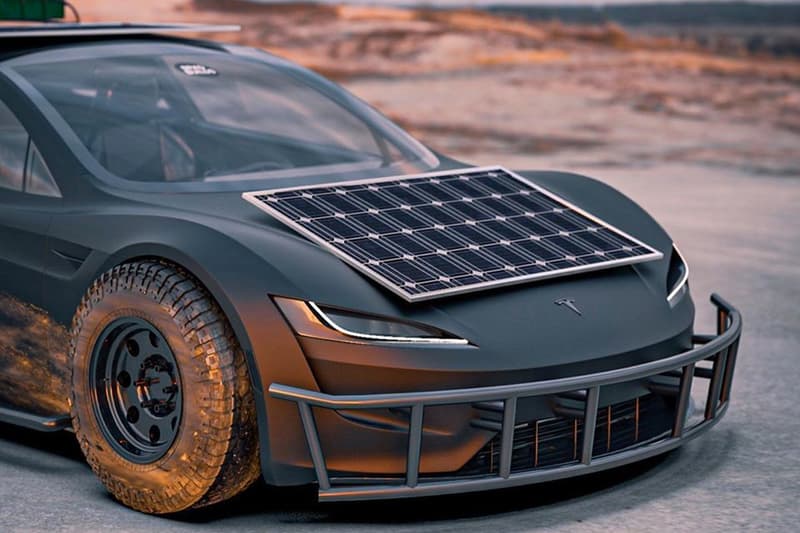 bradbuilds car graphic designer concept 3d rendering tesla roadster safari 911 inspired mad max off road