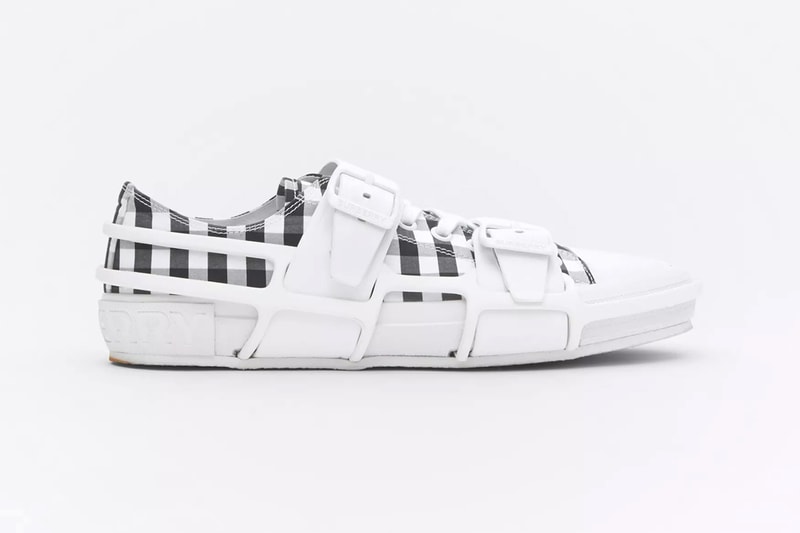Burberry Gingham Cotton Leather Webb Sneakers two tone black white monochrome menswear streetwear luxury aston webb victorian architect spring summer 2020 collection footwear