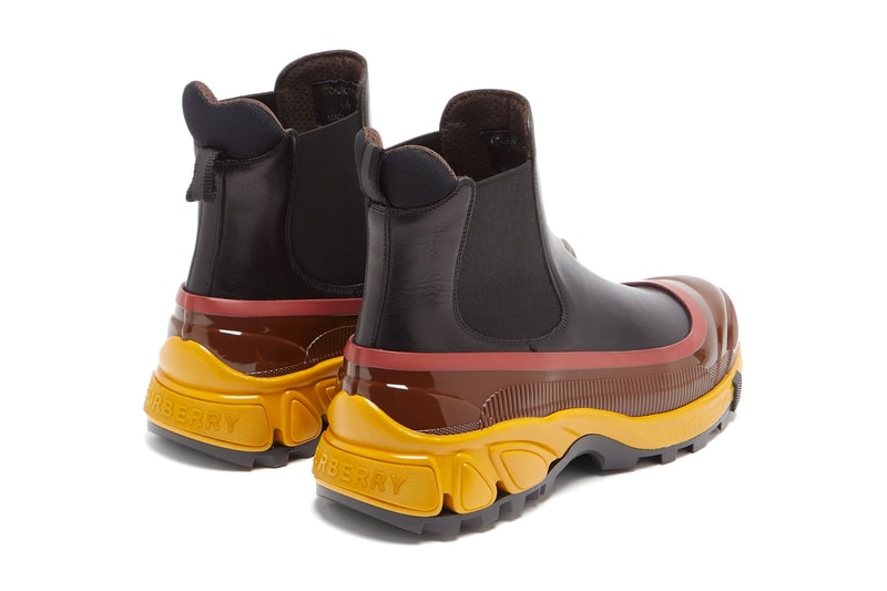 Burberry Logo Embossed Overshoe Leather Chelsea Boot Release Matchesfashion techwear boots shoes footwear London British Chunky Sole 