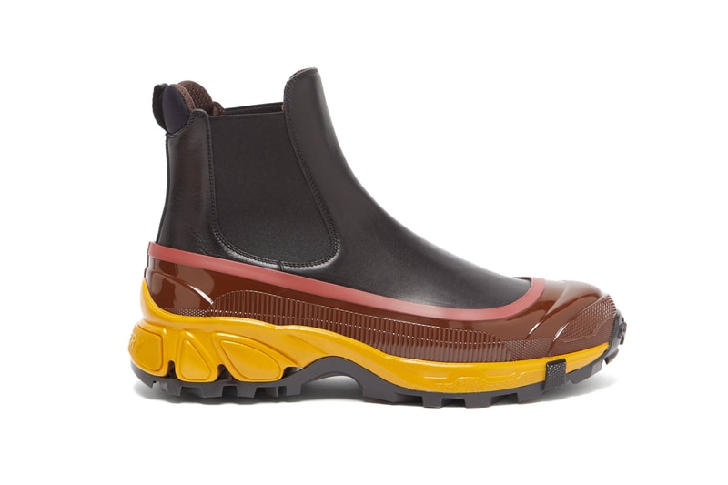 Burberry Logo Embossed Overshoe Leather Chelsea Boot Release Matchesfashion techwear boots shoes footwear London British Chunky Sole 