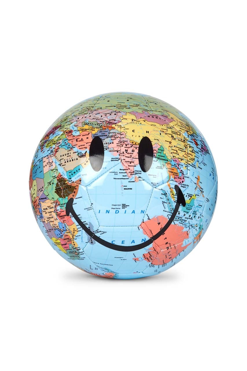 chinatown market x smiley globe print football soccer ball map pattern harvey nichols exclusive 