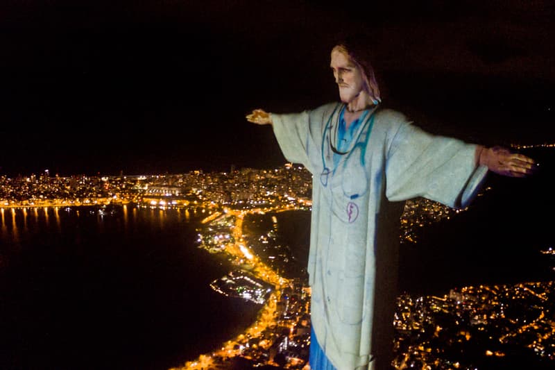 christ the redeemer easter projections rio de janiero brazil