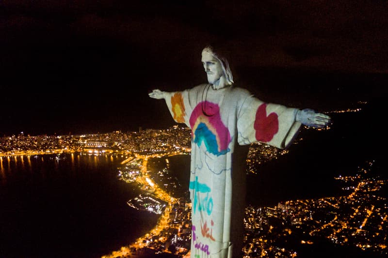 christ the redeemer easter projections rio de janiero brazil