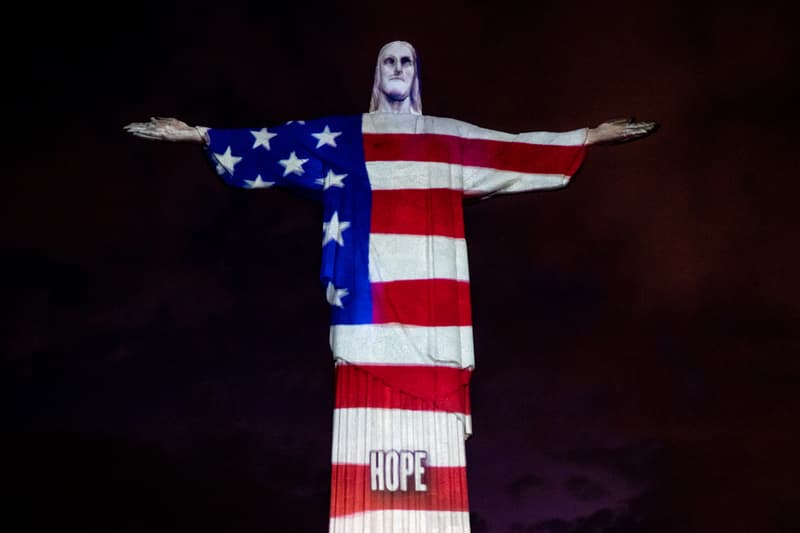 christ the redeemer easter projections rio de janiero brazil