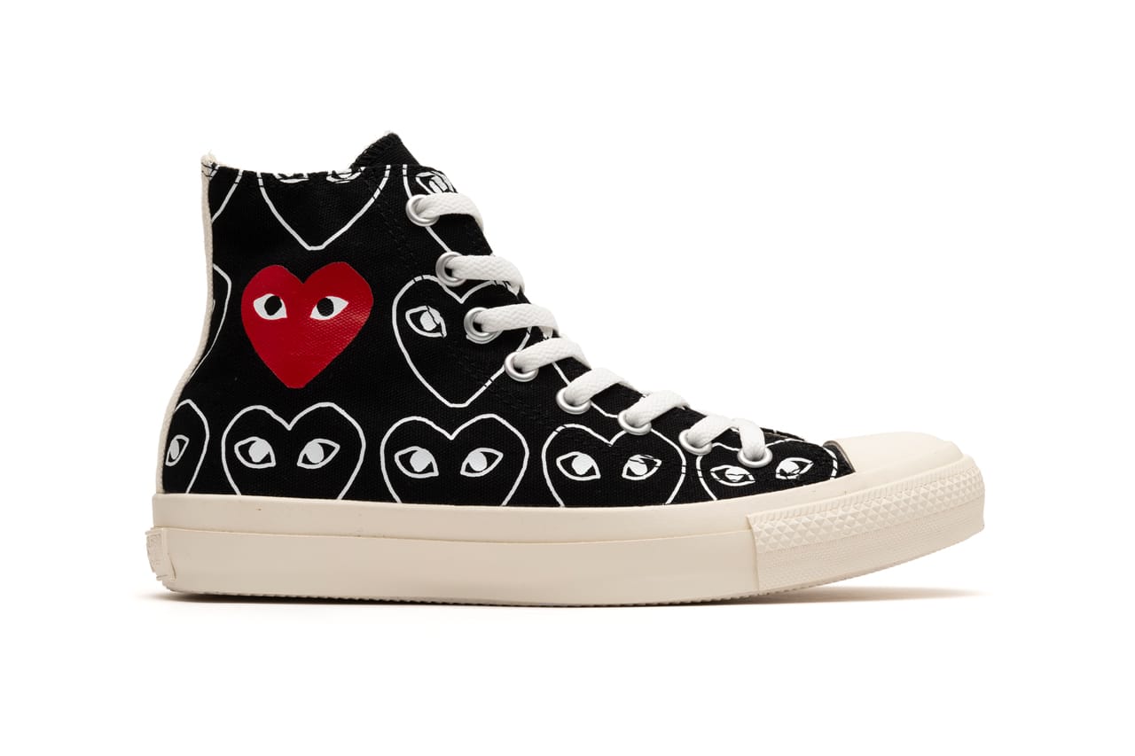 black converse with heart