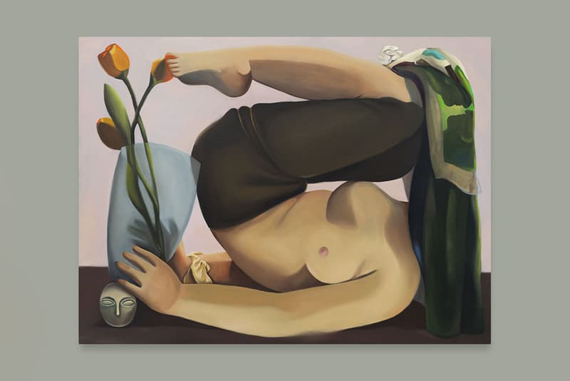 Diane Dal-Pra and Services Généraux’s 3D Visuals Paintings CGI Sculptural Work Woman Tulips Mask Brancusi