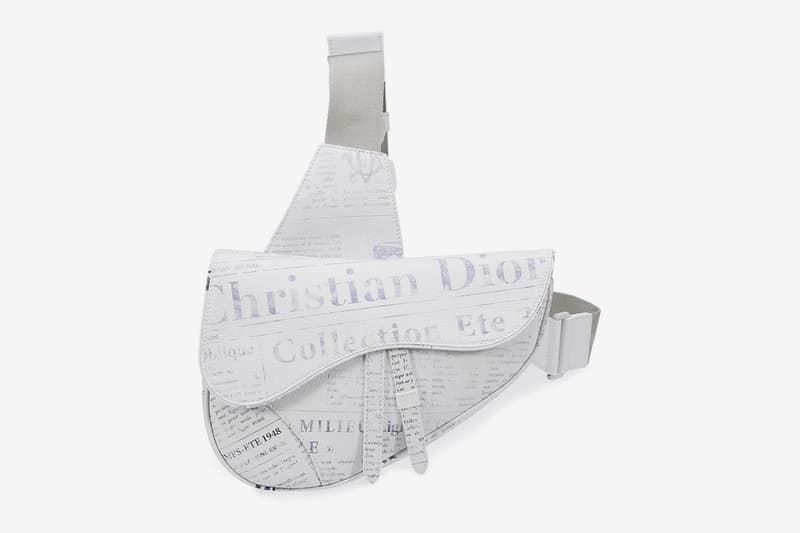 Daniel Arsham x Dior Newspaper Print Saddle Bag accessories bags high fashion french France Luxury leather goods side bag purse 