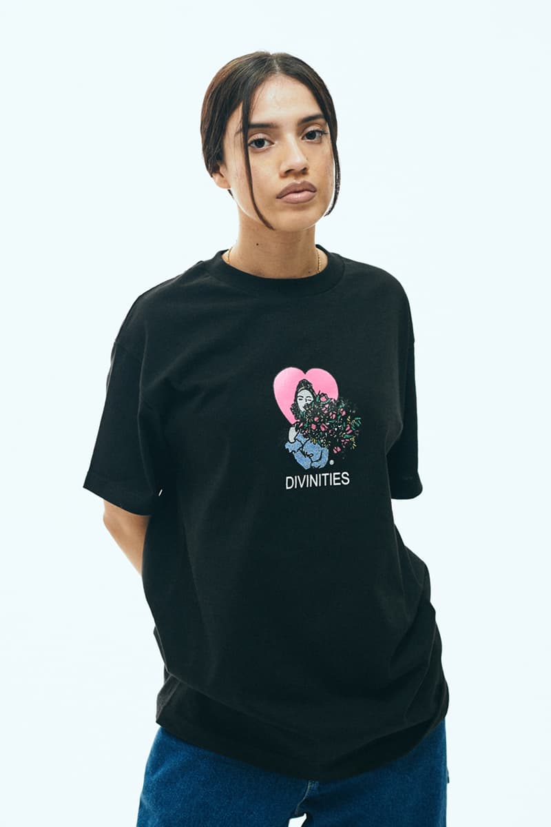 DIVINITIES Spring 2020 Collection Lookbook streetwear los angeles '90s graphics t-shirts pants screenprint 