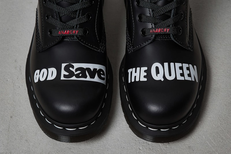 Sex Pistols Dr Martens 1461 1460 menswear streetwear spring summer 2020 collection god save the queen malcom mclaren bill grundy incident punk rock anarchy in the uk united kingdom england booots shoes footwear leather kicks airwair