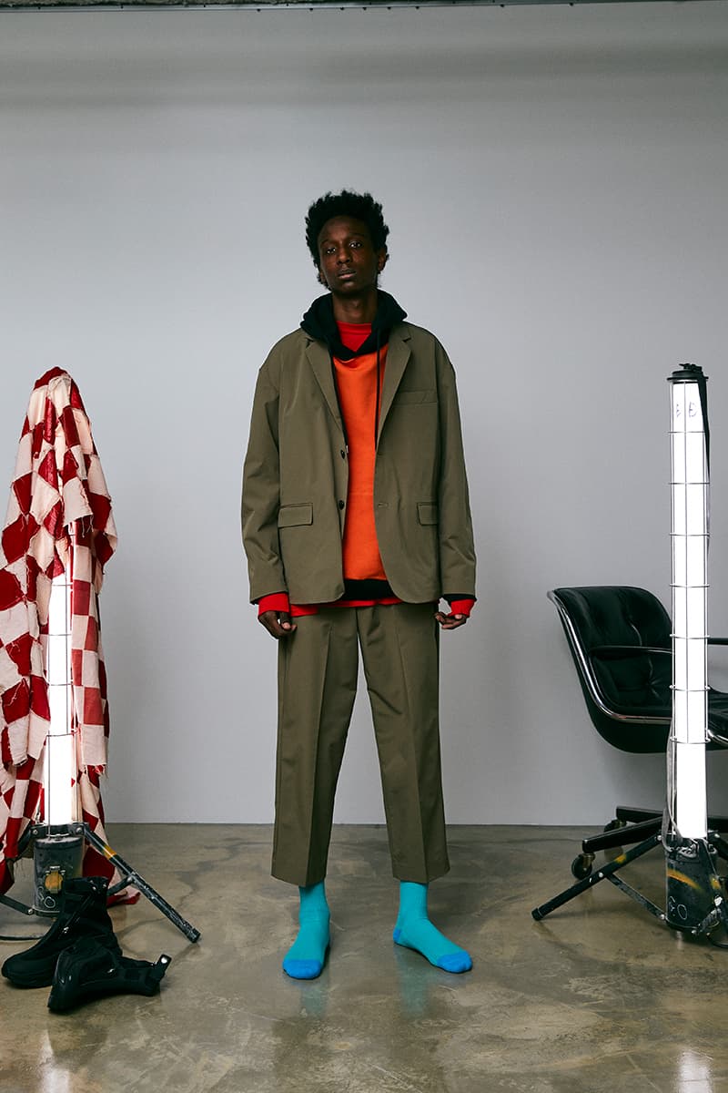 FLAGSTUFF Fall Winter 2020 Lookbook menswear streetwear collection visuals japanese designer coats jackets t shirts graphics pants trousers slacks