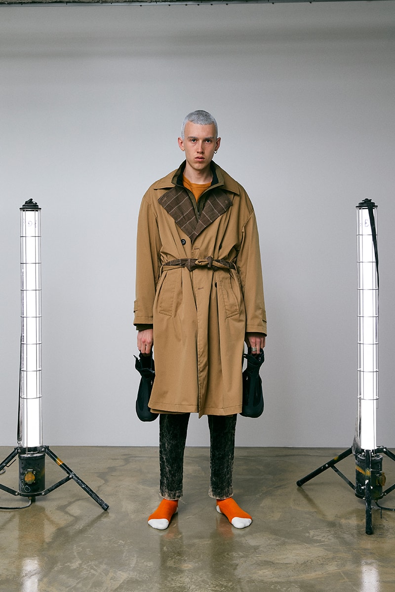 FLAGSTUFF Fall Winter 2020 Lookbook menswear streetwear collection visuals japanese designer coats jackets t shirts graphics pants trousers slacks