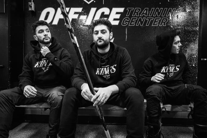FaZe Clan x LA Kings Collaboration merch Apparel, Charity Event fight2fund tournament stream Adrian Kempe, Austin Wagner, Ben Hutton Blake Lizotte april 1 2020 los angeles