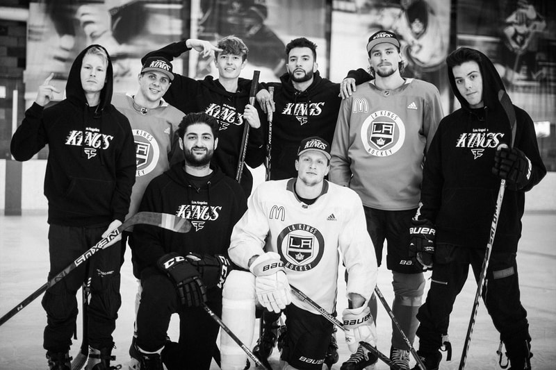 FaZe Clan x LA Kings Collaboration merch Apparel, Charity Event fight2fund tournament stream Adrian Kempe, Austin Wagner, Ben Hutton Blake Lizotte april 1 2020 los angeles