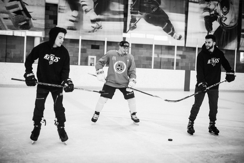 FaZe Clan x LA Kings Collaboration merch Apparel, Charity Event fight2fund tournament stream Adrian Kempe, Austin Wagner, Ben Hutton Blake Lizotte april 1 2020 los angeles