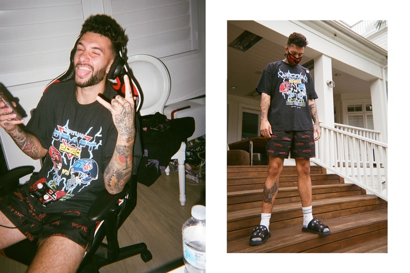FaZe Clan & NFL "“Draft-A-Thon” Limited Edition Merchandise Collection T-shirts Hoodies Black Helmets Football Teams