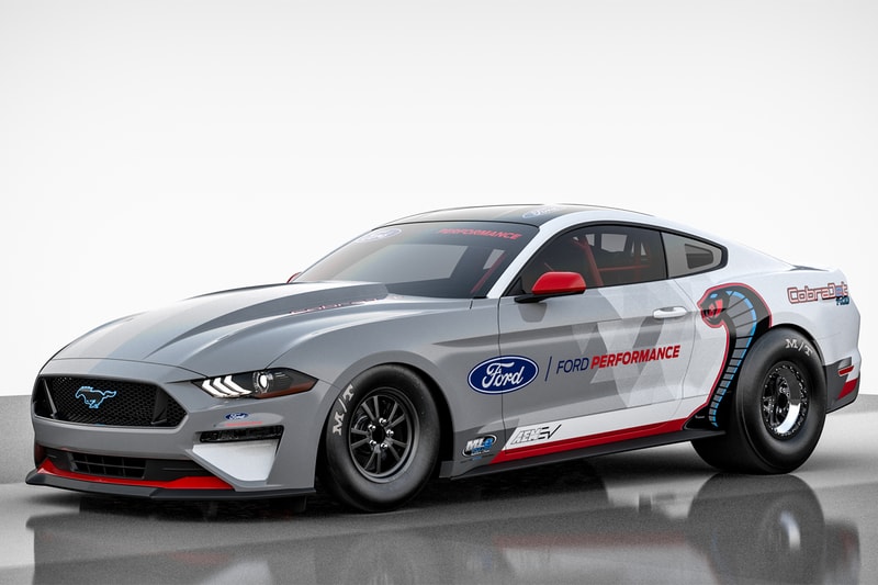 ford mustang racing cobra jet 1400 horsepower drag dragster electric battery car ev vehicle 