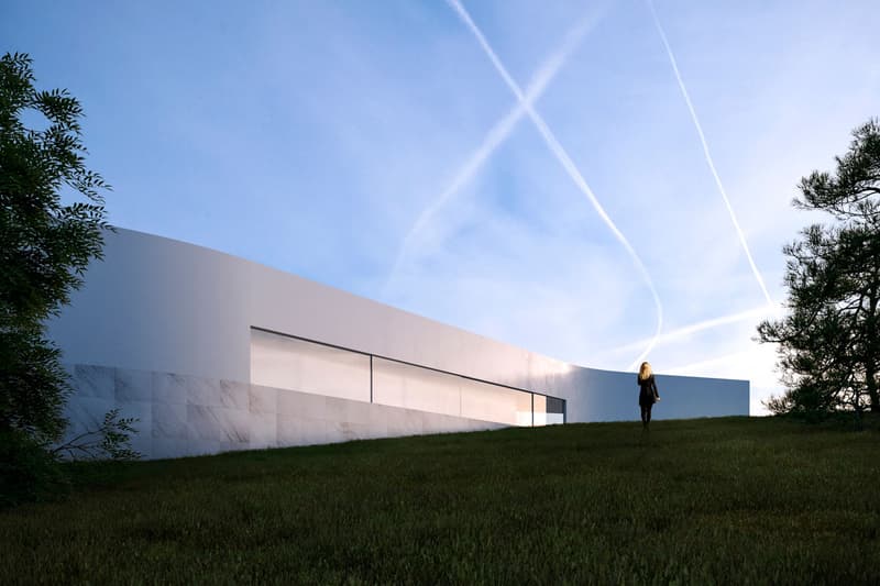 Fran Silvestre Arquitectos House Coimbra-Steinman House Lisbon Portugal Gold Course White Structure Home Two Volumes Pool Terrace