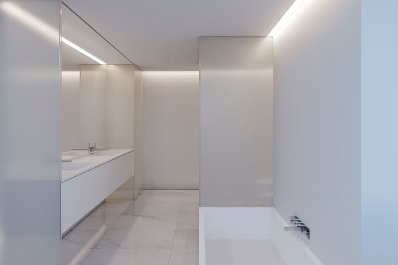 Fran Silvestre Arquitectos House Coimbra-Steinman House Lisbon Portugal Gold Course White Structure Home Two Volumes Pool Terrace
