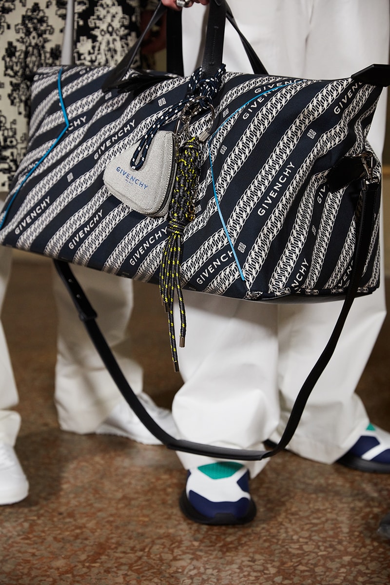Givenchy Bond Bag Summer 2020 Mens Collection Original Shopper Backpack Belt Bag Duffle Crossbody Clare Waight Keller Strings Chains Detailing Release Information